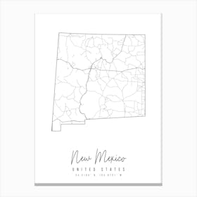 New Mexico Minimal Street Map Canvas Print