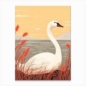 Bird Illustration Swan 2 Canvas Print