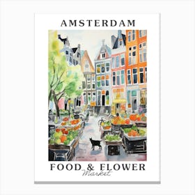 Food Market With Cats In Amsterdam 1 Poster Canvas Print