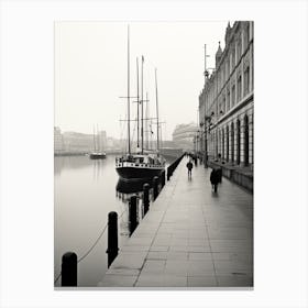 Santander, Spain, Black And White Old Photo 1 Canvas Print