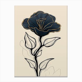Gladioli Line Art Flowers Illustration Neutral 5 Canvas Print