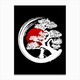 White Japanese Enso Canvas Print