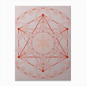 Geometric Abstract Glyph Circle Array in Tomato Red n.0217 Canvas Print