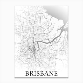 Brisbane, Queensland, Australia, City Map, Black And White Fade Design Toile