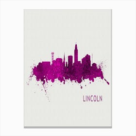 Lincoln Nebraska City Purple Canvas Print