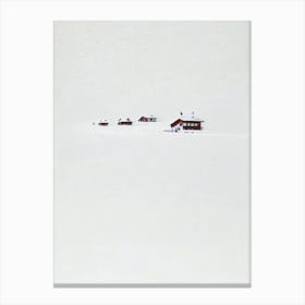 Crans Montana, Switzerland Minimal Skiing Poster Canvas Print