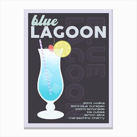 Grey Blue Lagoon Cocktail Canvas Print