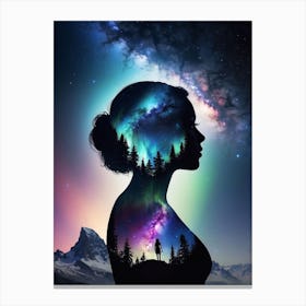 Silhouette Of A Woman Print  Canvas Print