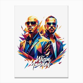 Wisin Yandel 04 Portrait Music Icon WPAP Pop Art Canvas Print