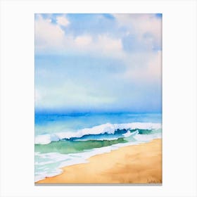 Coral Beach, Australia Watercolour Canvas Print