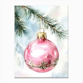 Pink Christmas Ornament Canvas Print