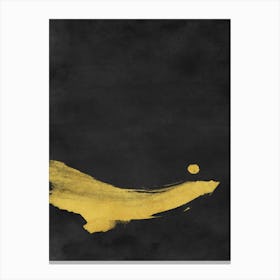 Minimal Landscape Black And Yellow 02 Canvas Print