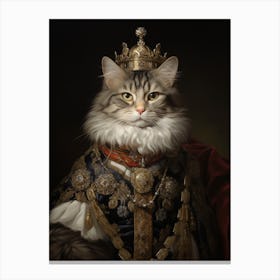 Cat In Royal Clothing Rococo Style 2 Canvas Print