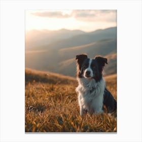 Dog In The Grass.Generated AI. Wall Art Print Canvas Print