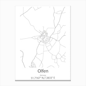 Olfen,Germany Minimalist Map Canvas Print