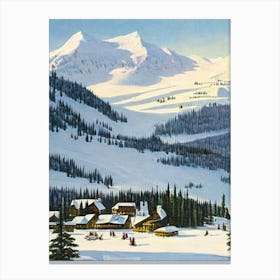 Panorama, Canada Ski Resort Vintage Landscape 1 Skiing Poster Canvas Print