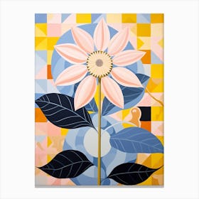 Sunflower 2 Hilma Af Klint Inspired Pastel Flower Painting Canvas Print