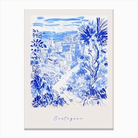 Cartagena Spain 3 Mediterranean Blue Drawing Poster Canvas Print