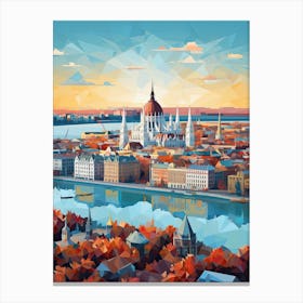 Budapest, Hungary, Geometric Illustration 1 Canvas Print