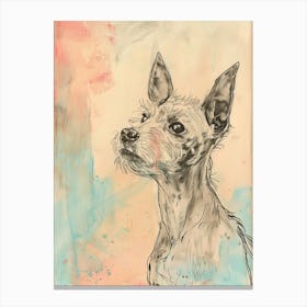 Pastel Terrier Dog Pastel Illustration 2 Canvas Print