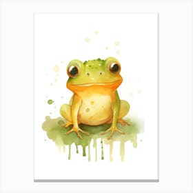 A Frog  Watercolour In Autumn Colours 3 Canvas Print