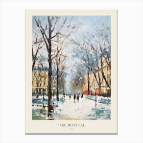 Winter City Park Poster Parc Monceau Paris France 2 Canvas Print