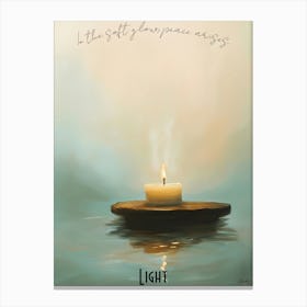 Tranquil Candle Meditation, soft palette watercolor minimalist Calm Poster Canvas Print