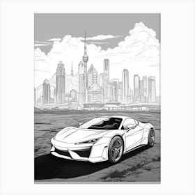 Lamborghini Huracan Line Drawing 4 Canvas Print