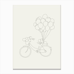 Bicycle With Balloons Canvas Print