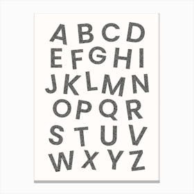 Alphabet Monochrome Canvas Print