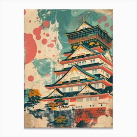 Osaka Castle Mid Century Modern 4 Canvas Print
