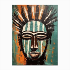 Celestial Canvases; African Tribal Mask Stories Canvas Print