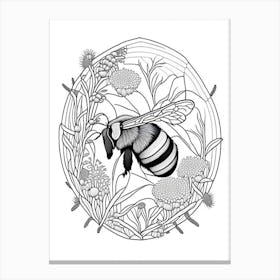 Hibernation Bee 1 William Morris Style Canvas Print