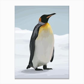 Emperor Penguin Saunders Island Minimalist Illustration 1 Canvas Print
