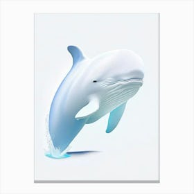 Beluga Whale Digital Illustration Canvas Print