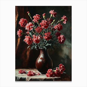 Baroque Floral Still Life Carnations 4 Canvas Print