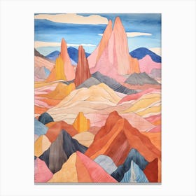 Cerro Merce Peru 1 Colourful Mountain Illustration Canvas Print