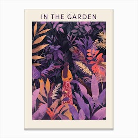 In The Garden Poster Purple 3 Canvas Print