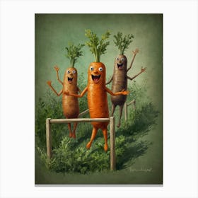 Carrots Jumping Canvas Print