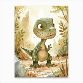 Cute T Rex Dinosaur Illustration 2 Canvas Print