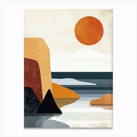 Sunset At The Beach , Scandinavian Simplicity Canvas Print