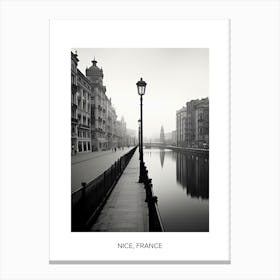 Poster Of Santander, Spain, Photography In Black And White 4 Canvas Print