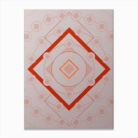 Geometric Abstract Glyph Circle Array in Tomato Red n.0023 Canvas Print