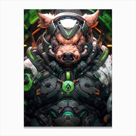 Futuristic Pig Canvas Print