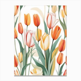 Tulips Seamless Pattern Canvas Print
