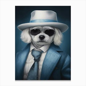 Gangster Dog Maltese Canvas Print