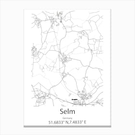 Selm,Germany Minimalist Map Canvas Print