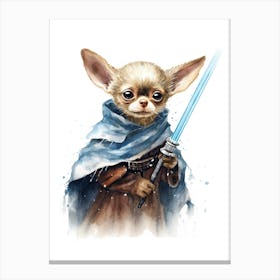 Chihuahua Dog As A Jedi 2 Canvas Print