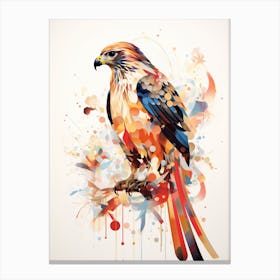 Bird Painting Collage Red Tailed Hawk 3 Canvas Print