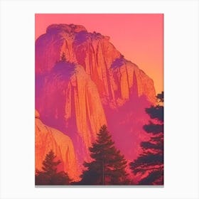 Mount Rushmore Retro Sunset Canvas Print
